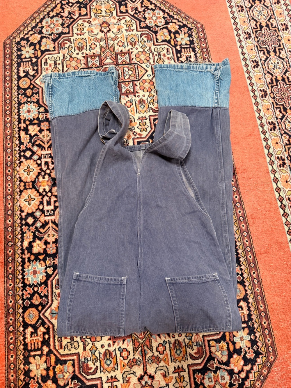 Vintage 1970's Patchwork Denim Overalls Small - Picture 5 of 11